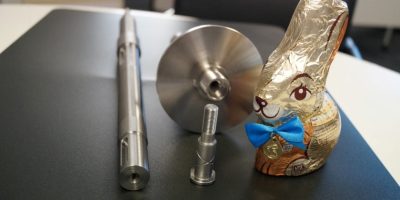 Gefertigte Teile mit Schokohase