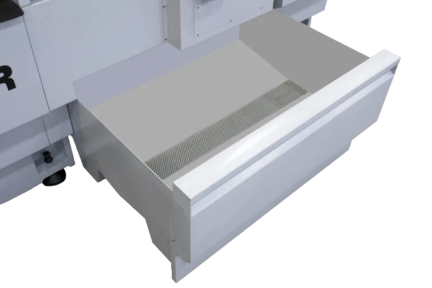 Spänewanne einer Dialog E-46 Zyklendrehmaschine